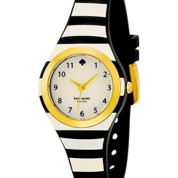 Kate Spade black and white “Live Colorfully” watch. Kate Spade Live Colorfully Watch Black White Gold Silver  main image 2